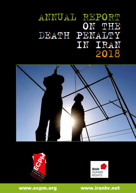 Cover of the annual report on the death penalty in Iran (2018)